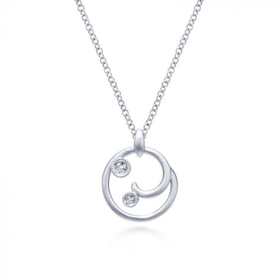 Gabriel & Co. Sterling Silver Contemporary Diamond Necklace
