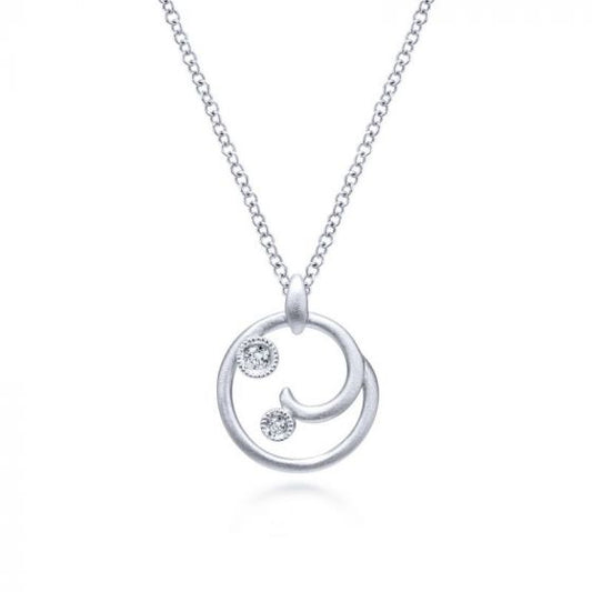 Gabriel & Co. Sterling Silver Contemporary Diamond Necklace