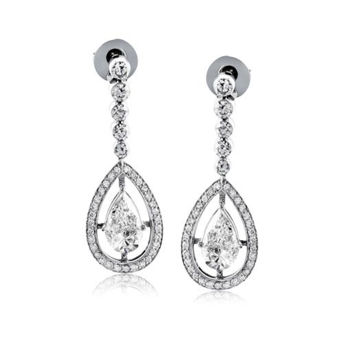 Simon G. 18k White Gold Diamond Earrings