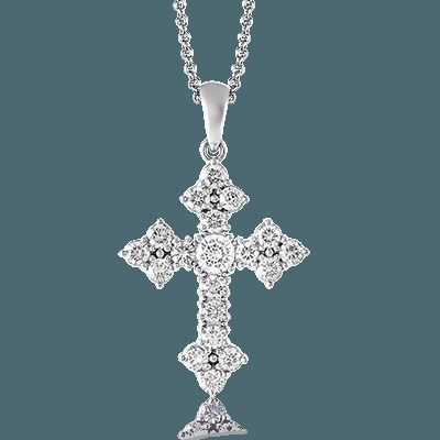 Simon G. 18k White Gold Cross Pendant