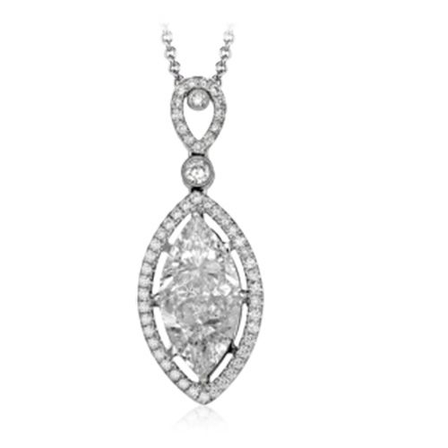Simon G. 18k White Gold Diamond Pendant