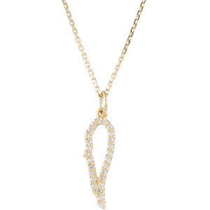 14K Yellow 1/10 CTW Diamond Angel Wing 18 Necklace