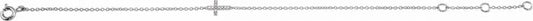 14K White .04 CTW Diamond Sideways Cross Youth 7 Bracelet