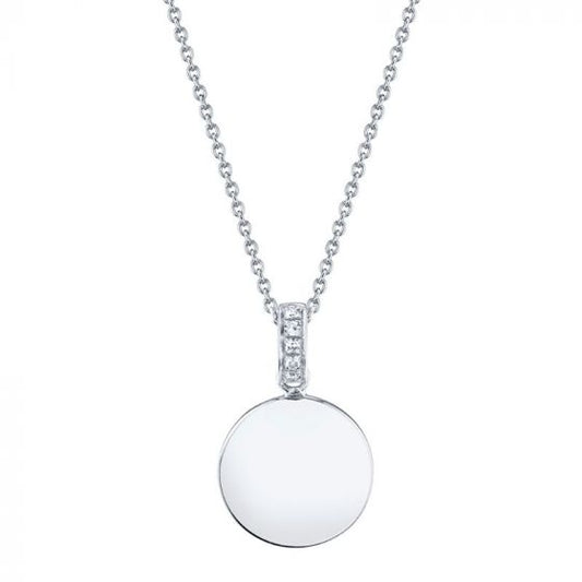 Shy Creation 14k White Gold Diamond Necklace