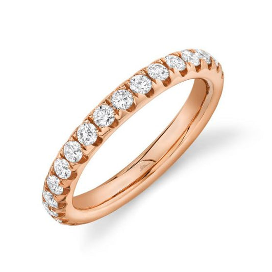 Shy Creation 14k Gold Rose 1.21Ct Diamond Eternity Band