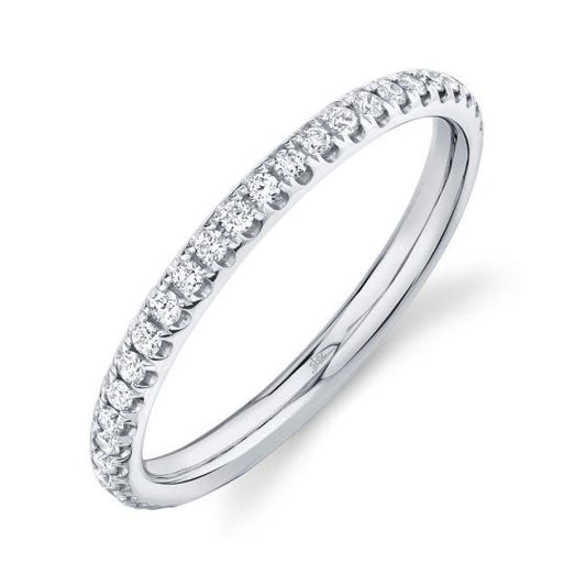 Shy Creation 14k Gold White 0.40Ct Diamond Eternity Band