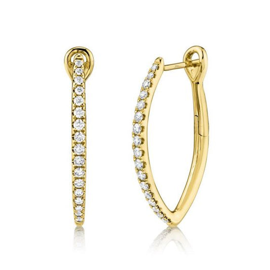 Shy Creation 14k Gold Yellow 0.35Ct Diamond Hoop Earring