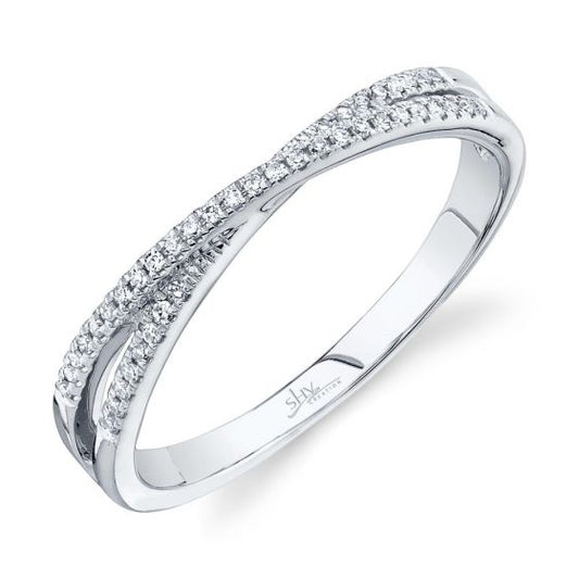 Shy Creation 14k Gold White 0.09Ct Diamond Ring