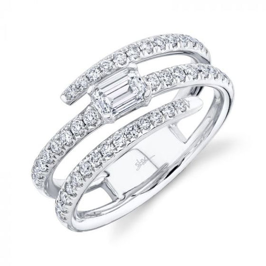 Shy Creation White  0.88Ct Diamond Emerald Ring