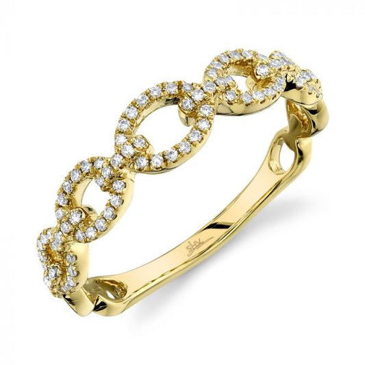 Shy Creation Yellow  0.23Ct Diamond Link Ring