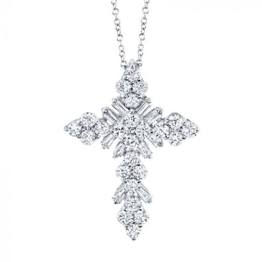 Shy Creation 14k White Gold Necklace