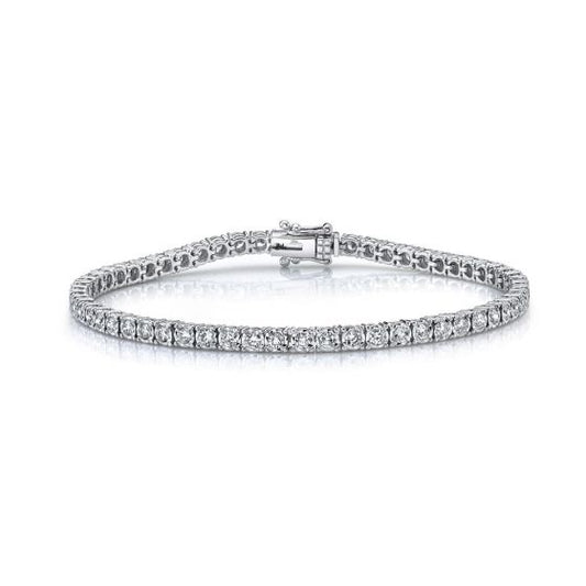 Shy Creation 14k Gold White 2.02Ct Diamond Tennis Bracelet