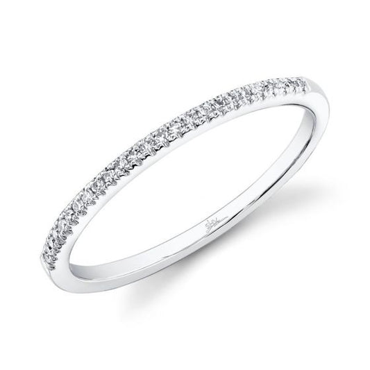Shy Creation 14k Gold White 0.08Ct Diamond Band