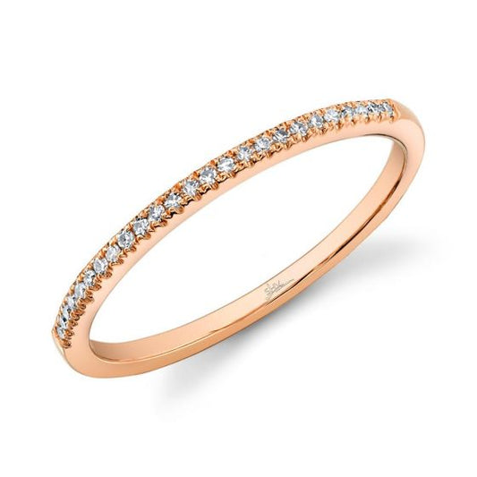 Shy Creation 14k Gold Rose 0.08Ct Diamond Band