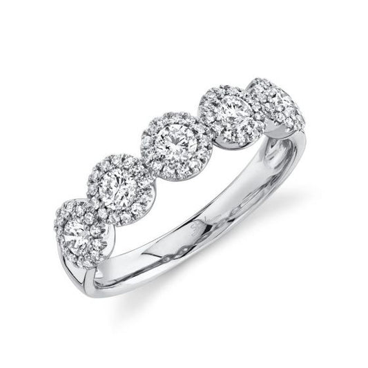 Shy Creation 14k Gold White 0.70Ct Diamond Band