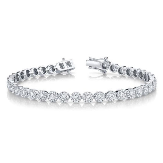 Shy Creation 14k Gold White 3.03Ct Diamond Bracelet