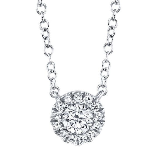 Shy Creation 14k Gold White 0.14Ct Diamond Necklace