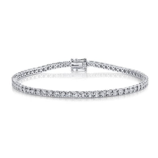 Shy Creation 14k Gold White 1.00Ct Diamond Tennis Bracelet