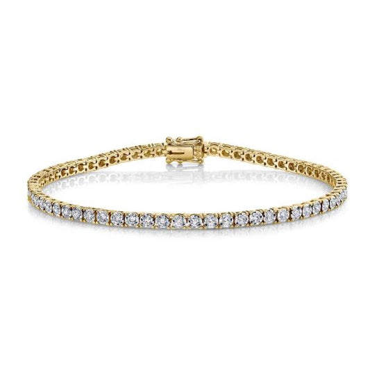 Shy Creation 14k Gold Yellow 1.00Ct Diamond Tennis Bracelet