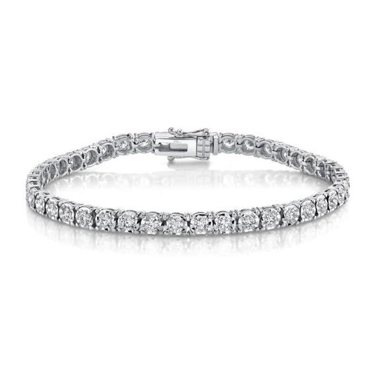 Shy Creation 14k Gold White 3.00Ct Diamond Tennis Bracelet