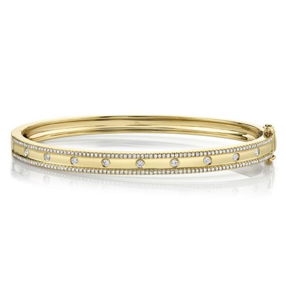 Shy Creation 14k Gold Yellow 0.62Ct Diamond Bangle