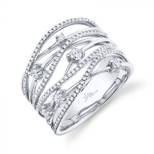 Shy Creation White  0.49Ct Diamond Bridge Ring