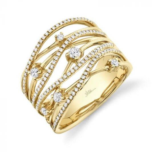 Shy Creation Yellow  0.49Ct Diamond Bridge Ring