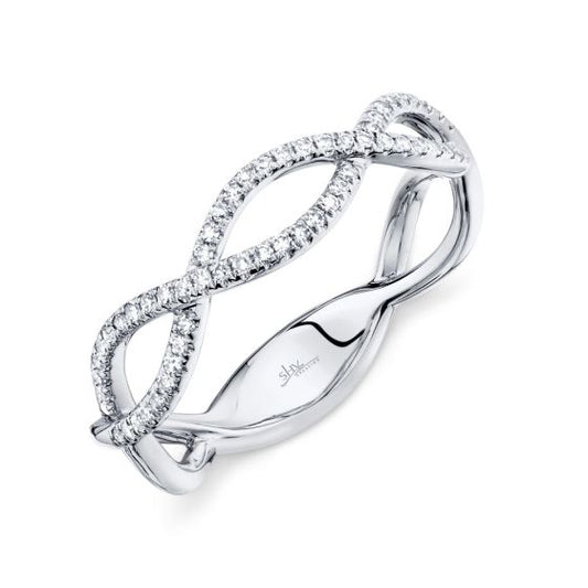 Shy Creation 14k Gold White 0.19Ct Diamond Ring