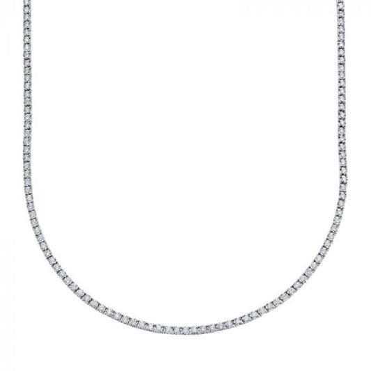 Shy Creation 14k White Gold Necklace