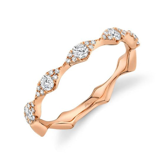 Shy Creation 14k Gold Rose 0.38Ct Diamond Band
