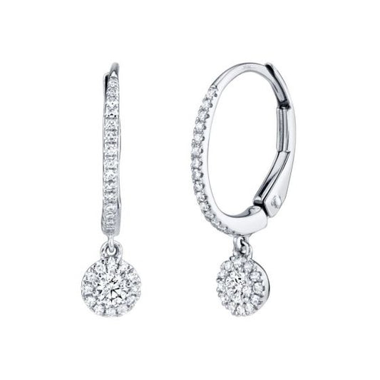 Shy Creation 14k Gold White 0.30Ct Diamond Earring