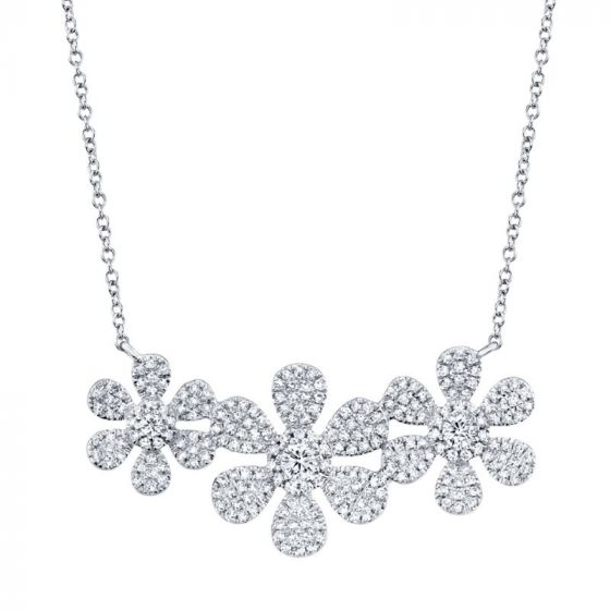 Shy Creation 14k White Gold Necklace