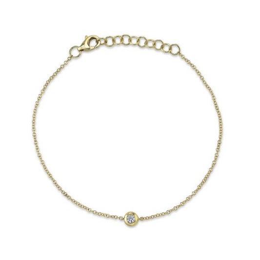 Shy Creation 14k Gold Yellow 0.06Ct Diamond Bezel Bracelet