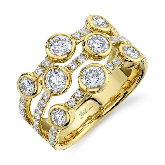 Shy Creation 14k Gold Yellow 1.58Ct Diamond Ring