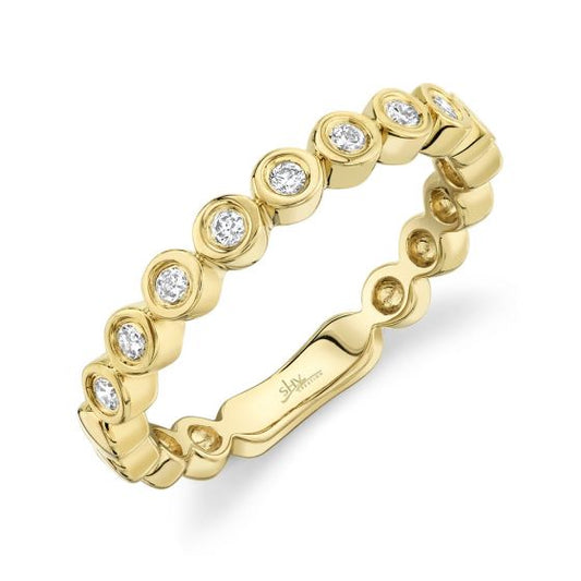 Shy Creation 14k Gold Yellow 0.17Ct Diamond Band