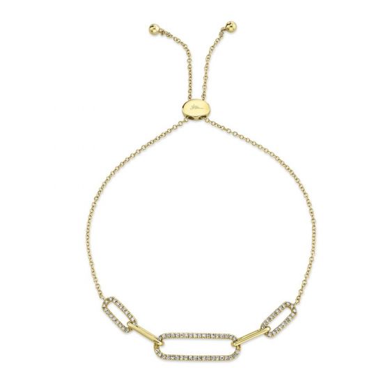 Shy Creation 14k Gold Yellow 0.24Ct Diamond Bolo Bracelet