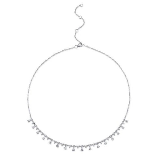 Shy Creation 14k Gold White 2.12Ct Diamond Necklace
