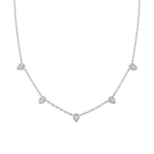 Shy Creation 14k Gold White 0.54Ct Diamond Necklace