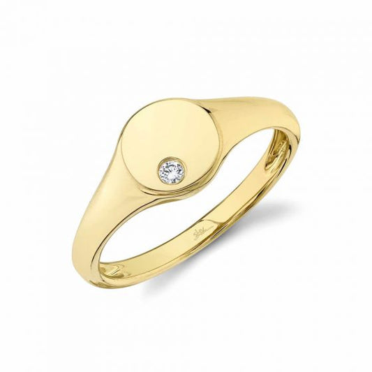 Shy Creation 14k Gold Yellow 0.03Ct Diamond Ring
