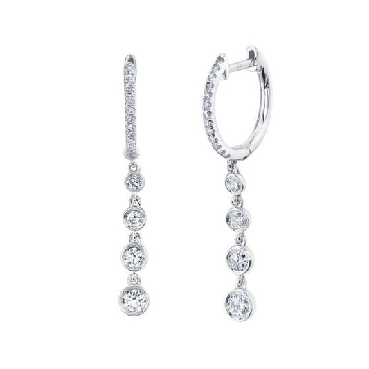 Shy Creation 14k Gold White 0.45Ct Diamond Earring
