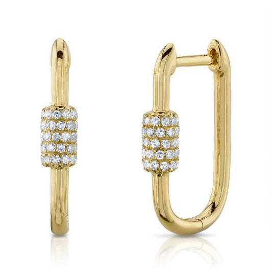 Shy Creation 14k Gold Yellow 0.24Ct Diamond Earring