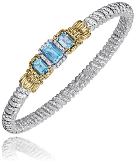 Vahan 14k Gold & Sterling Silver Blue Topaz Bracelet