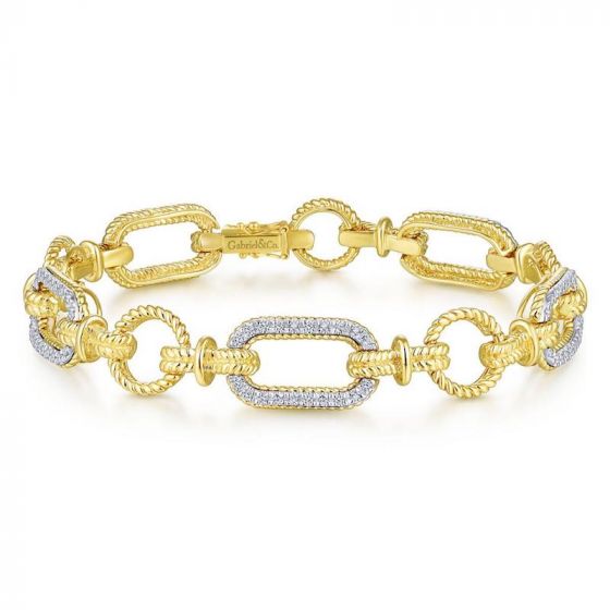 Gabriel & Co. 14k Two Tone Gold Hampton Diamond Tennis Bracelet
