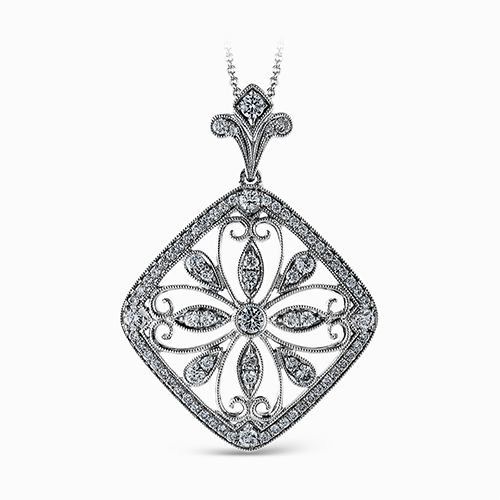 Simon G. 18k White Gold Diamond Pendant