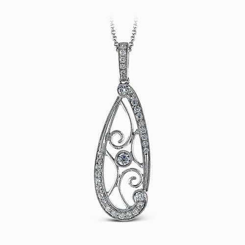 Simon G. 18k White Gold Diamond Pendant