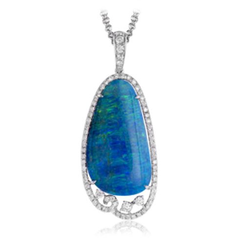 Simon G. 18k White Gold Diamond Pendant