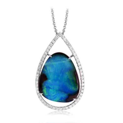 Simon G. 18k White Gold Diamond Pendant
