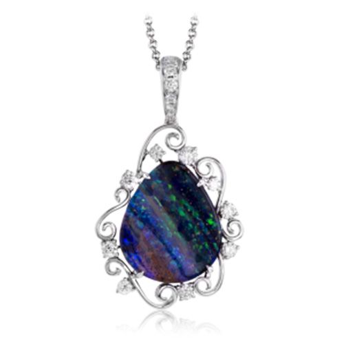 Simon G. 18k White Gold Diamond Pendant