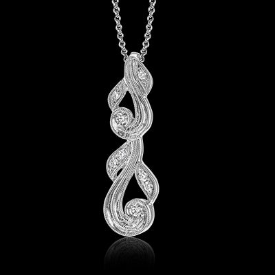 Simon G. 18k White Gold Trellis Pendant