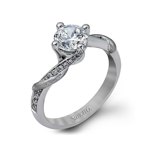 Simon G. 18k White Gold Diamond Engagement Ring